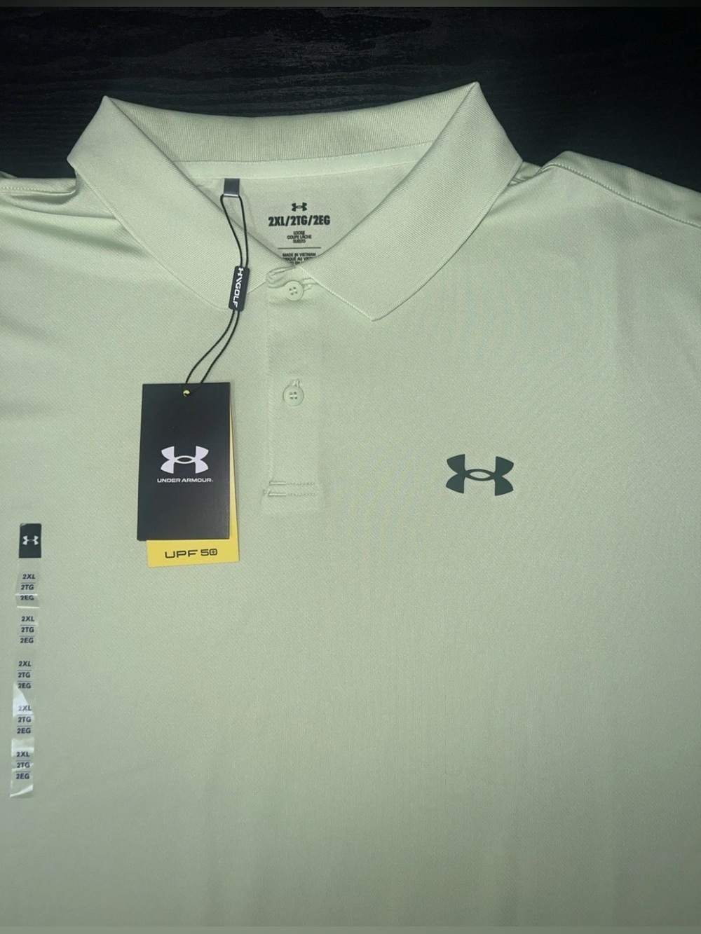 Size:2XL๐ฅUnder Armour Performance 3.0 Polo Mens Golf Shirt Light Green Fastdry